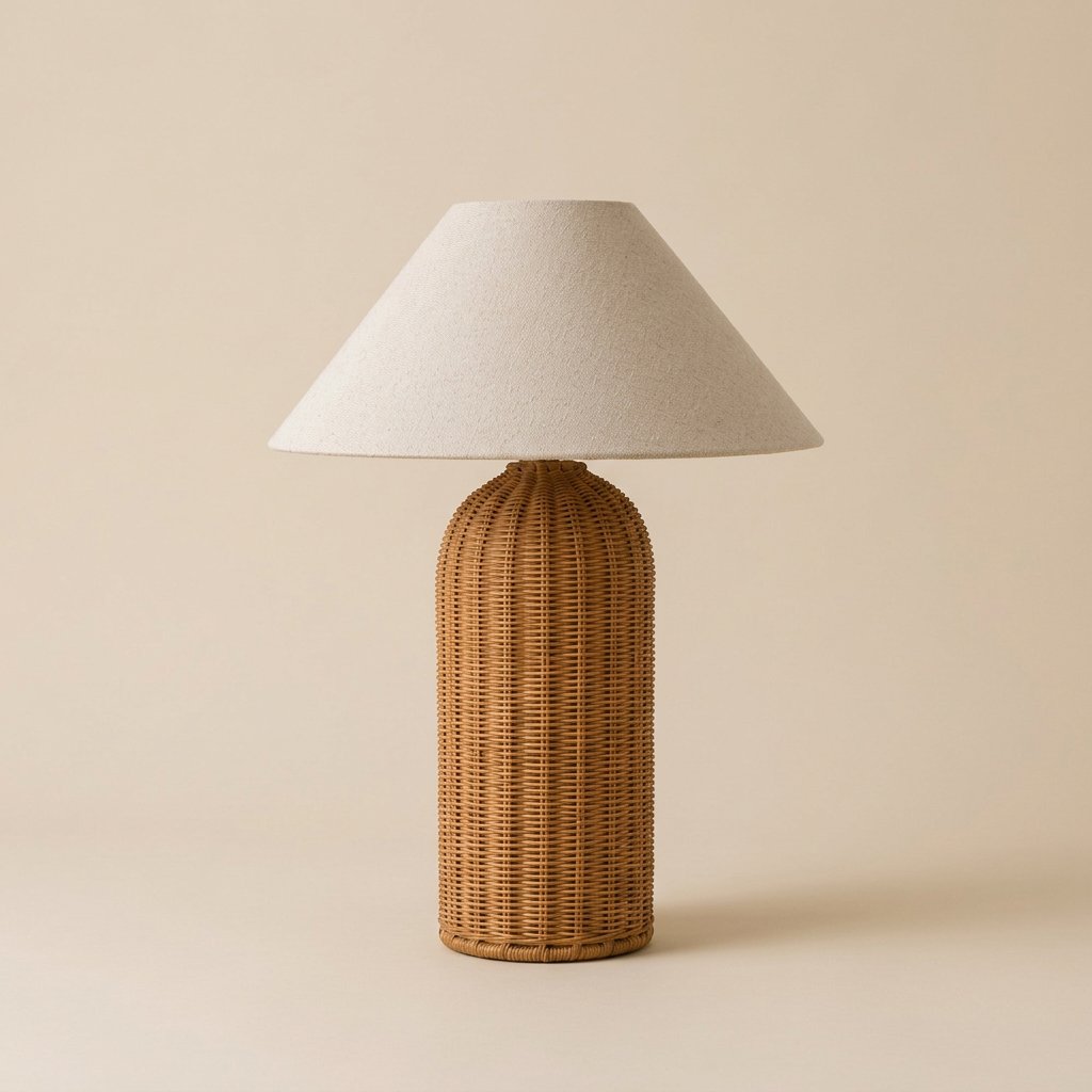 Kona Rattan Table Lamp - studio view