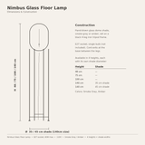 Nimbus Glass Floor Lamp — dimensions and construction
