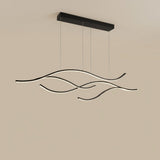 Waves Linear Pendant — Black, 47.2 in, studio view