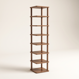 Spire Shoe Tower — hero, Walnut 8-tier Half