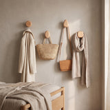 Rondis Pebble Hooks — lifestyle, beech wood shape variety bedroom