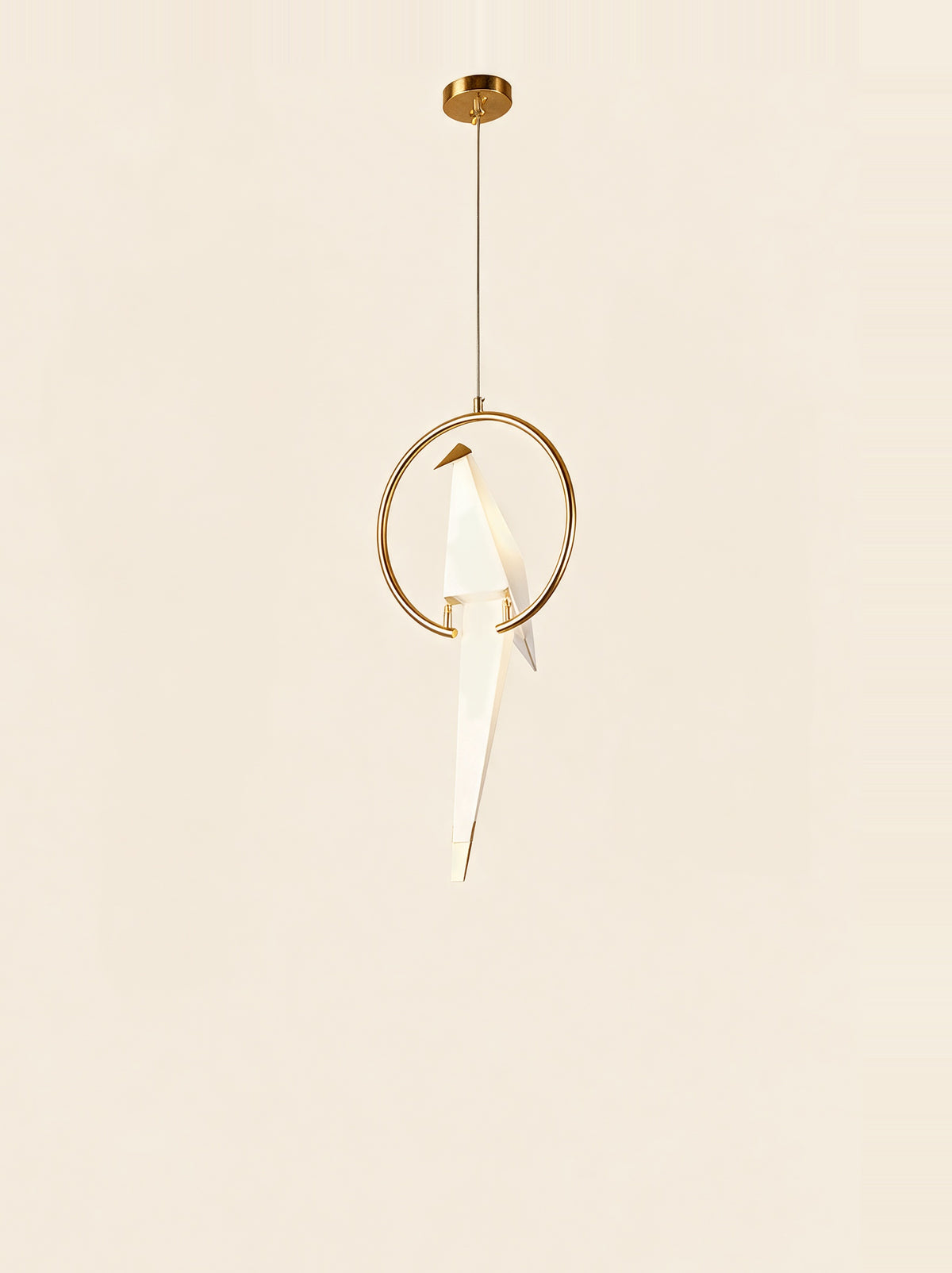 Origami Crane Accent Light — single hoop pendant