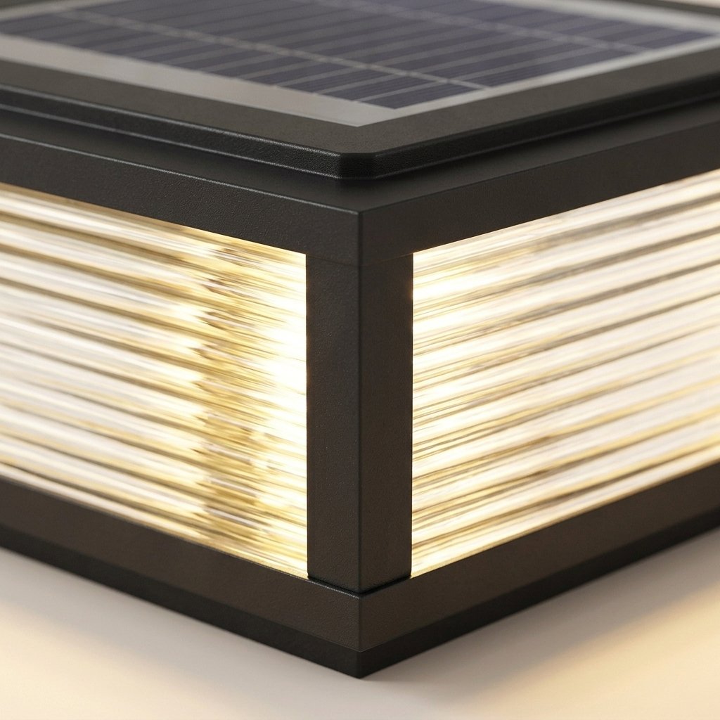Sillar Ribbed Pillar Light — ribbed glass detail