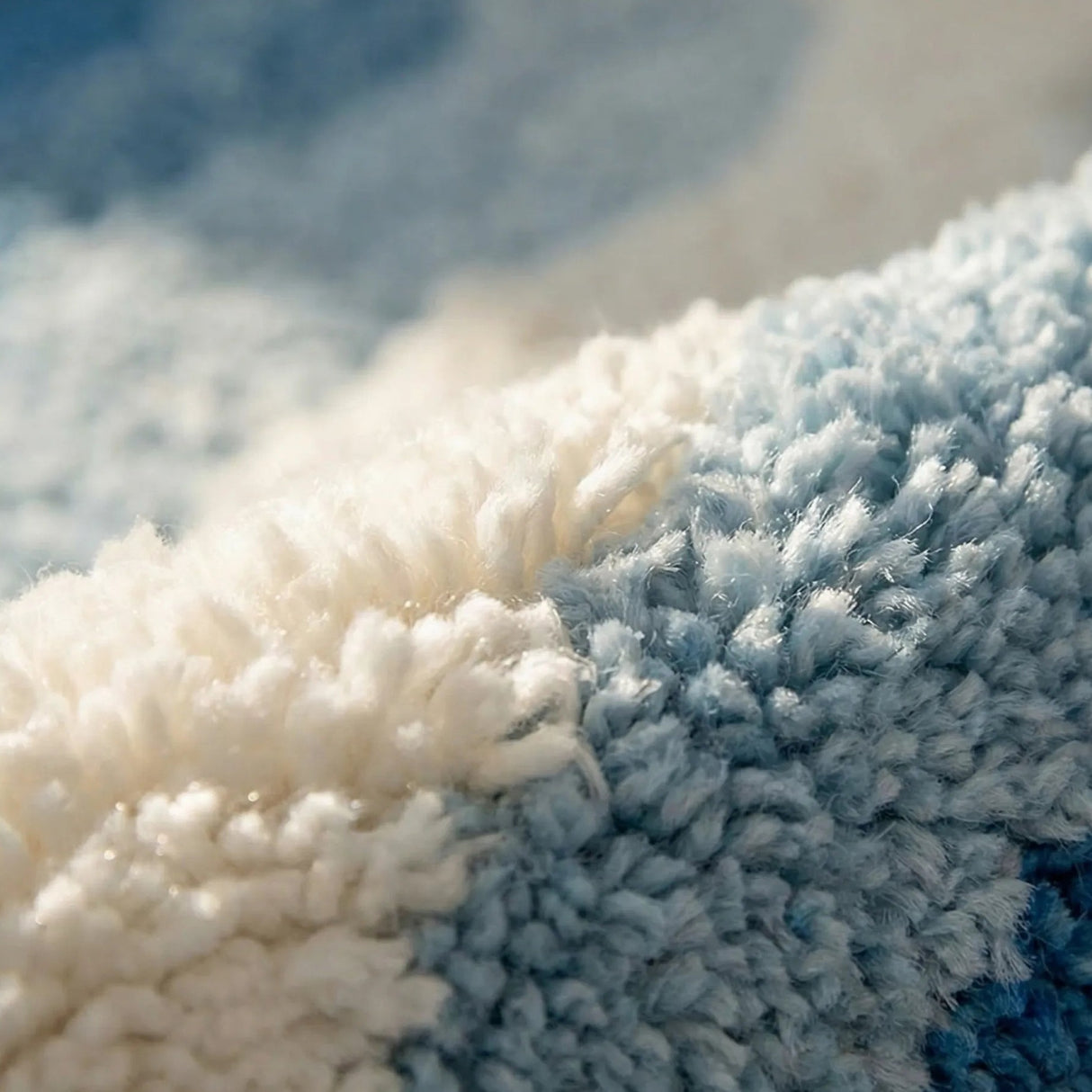 Oceanique Ocean Wave Area Rug — flocked pile texture detail