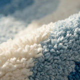 Oceanique Ocean Wave Area Rug — flocked pile texture detail