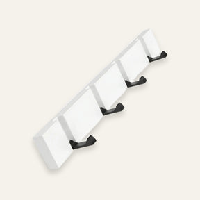 Fold-down wall coat rack in white — hero