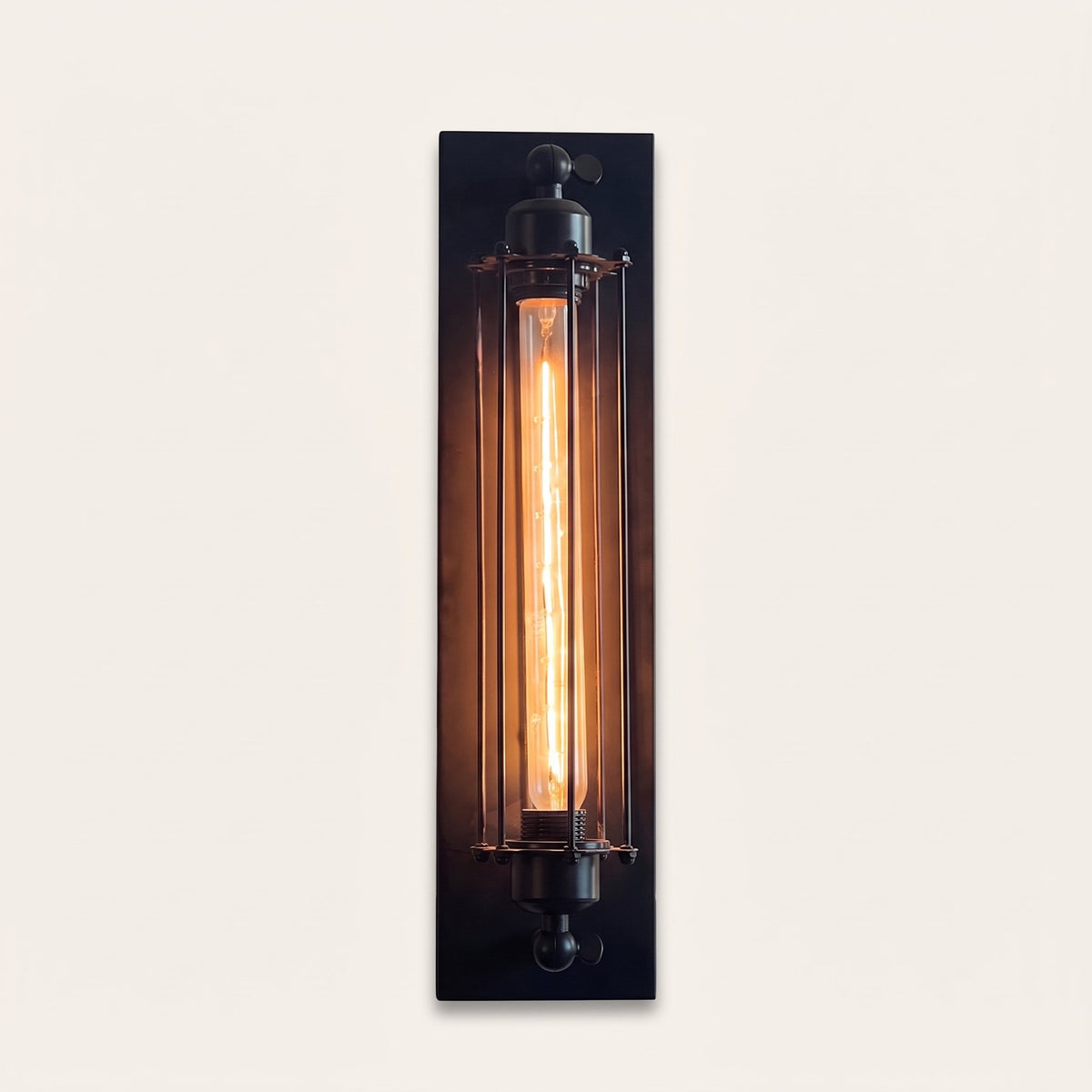 Flute Cage Wall Sconce — hero, black finish