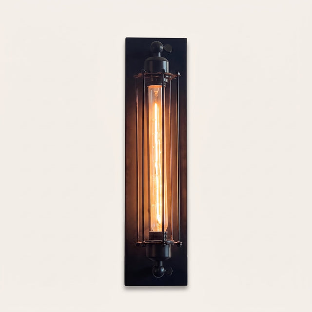 Flute Cage Wall Sconce — hero, black finish