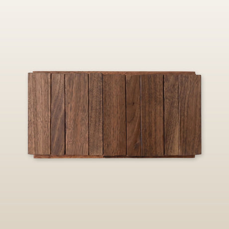 Modern Nordic Walnut Coat Rack — 6-hook, front view