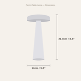 Porcini Table Lamp — dimensions diagram