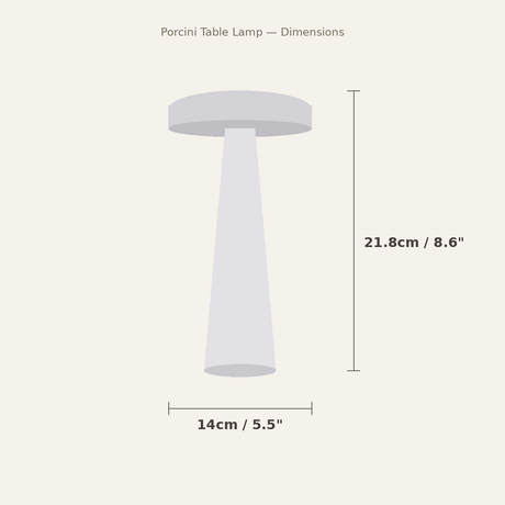 Porcini Table Lamp — dimensions diagram