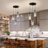 Prism Mini Pendant — black 3-Light clusters over kitchen island