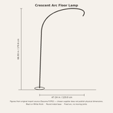 Crescent Arc Floor Lamp dimensions diagram: height 66.93 in, width 47.24 in