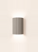 Ribbed Resin Wall Sconce — hero, Gray