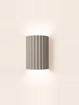 Ribbed Resin Wall Sconce — hero, Gray