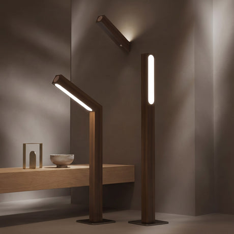 Linea Wood Strip Lamp — Wood and Walnut lifestyle scene