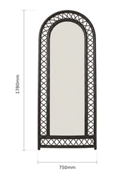 Wisteria Arch Full Length Mirror, Woven Lattice — size diagram, 1780 × 750 mm