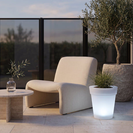 Verde Glow Planter Light — lifestyle, patio lounge