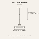 Puck Glass Pendant — dimensions diagram