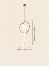 Origami Crane Accent Light — single hoop pendant dimensions