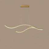 Waves Linear Pendant — Gold, 39.3 in, studio view