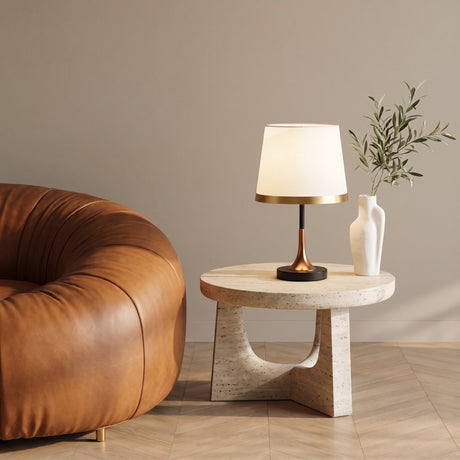 Vesper Iron Table Lamp — Speaker White living room lifestyle