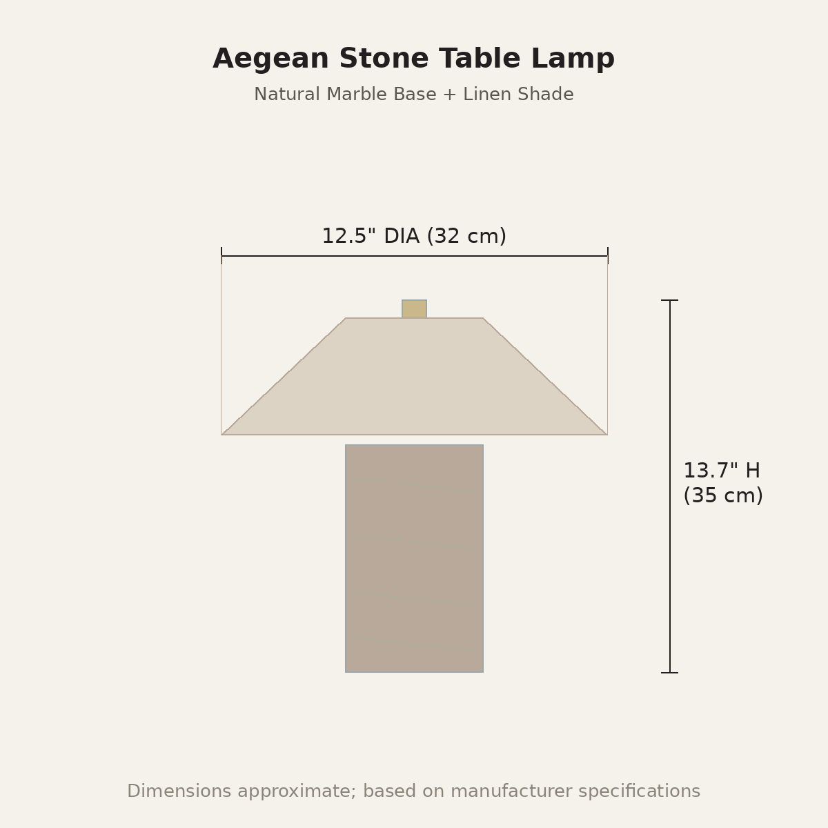 Aegean Stone Table Lamp — dimensions