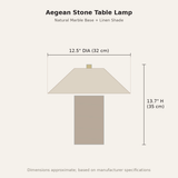 Aegean Stone Table Lamp — dimensions