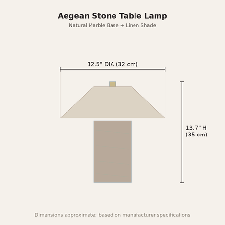 Aegean Stone Table Lamp — dimensions