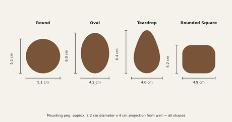 Rondis Pebble Hooks — shape and size guide