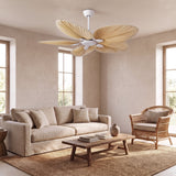 Palm Leaf Ceiling Fan — White, living room