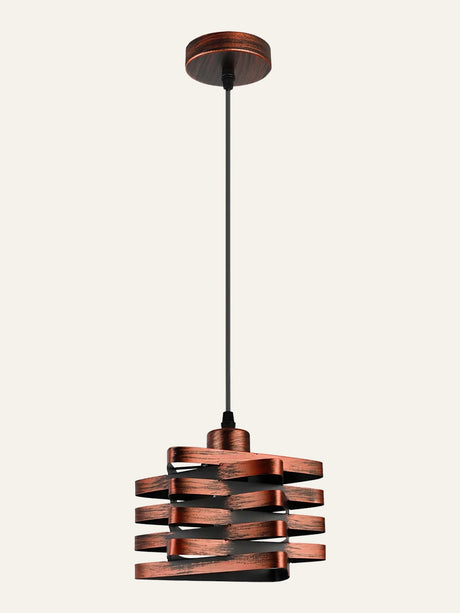Twist Ribbon Pendant Light — Copper hero, studio