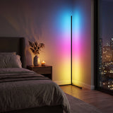 Pulse RGB Floor Lamp — multicolor glow in nighttime bedroom