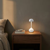 Droplet Cordless Table Lamp — Matte White in a living space