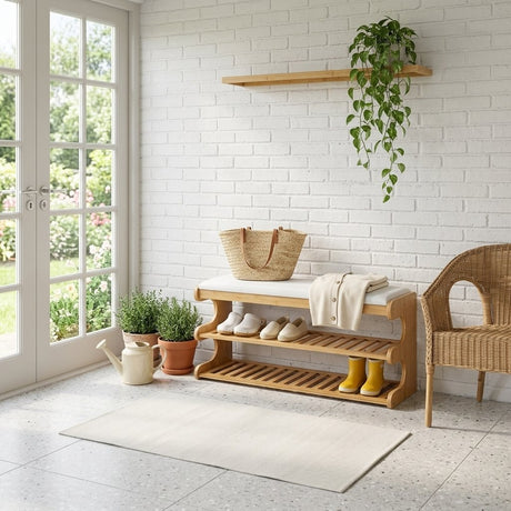 Reya Bamboo Storage Bench - sunroom