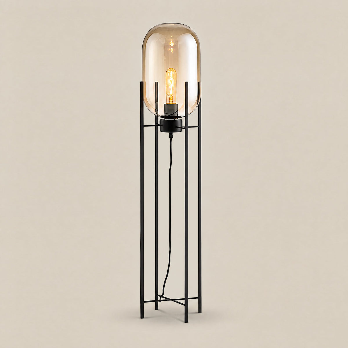 Nimbus Glass Floor Lamp — 140cm (35cm shade), Amber