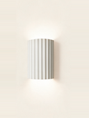 Ribbed Resin Wall Sconce — hero, White