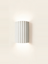 Ribbed Resin Wall Sconce — hero, White