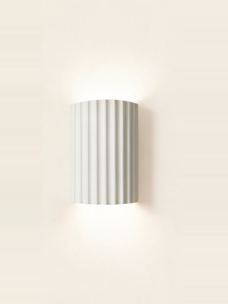 Ribbed Resin Wall Sconce — hero, White