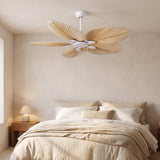 Palm Leaf Ceiling Fan — White, bedroom