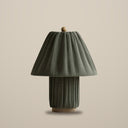 Plisse Fabric Table Lamp — Green, studio view