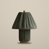 Plisse Fabric Table Lamp — Green, studio view