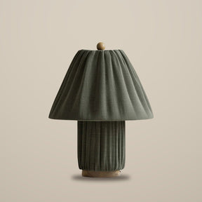 Plisse Fabric Table Lamp — Green, studio view