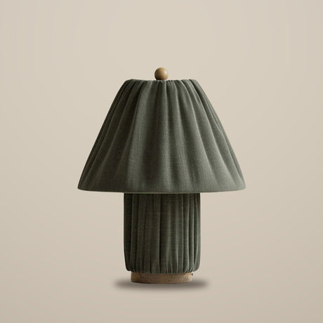 Plisse Fabric Table Lamp — Green, studio view