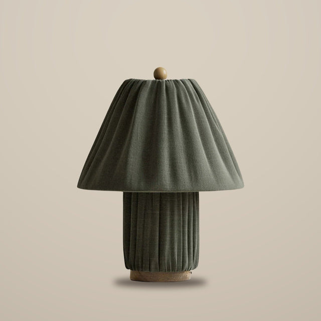 Plisse Fabric Table Lamp — Green, studio view