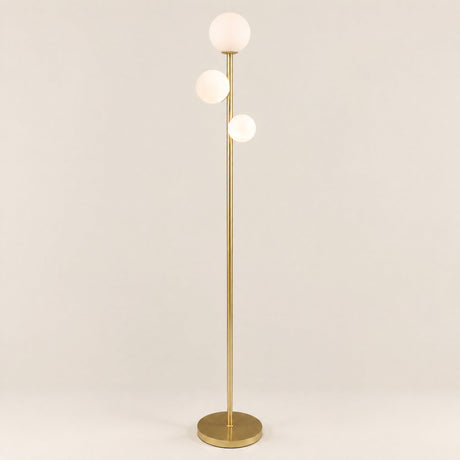 Trio Globe Floor Lamp — Gold hero, off-white background