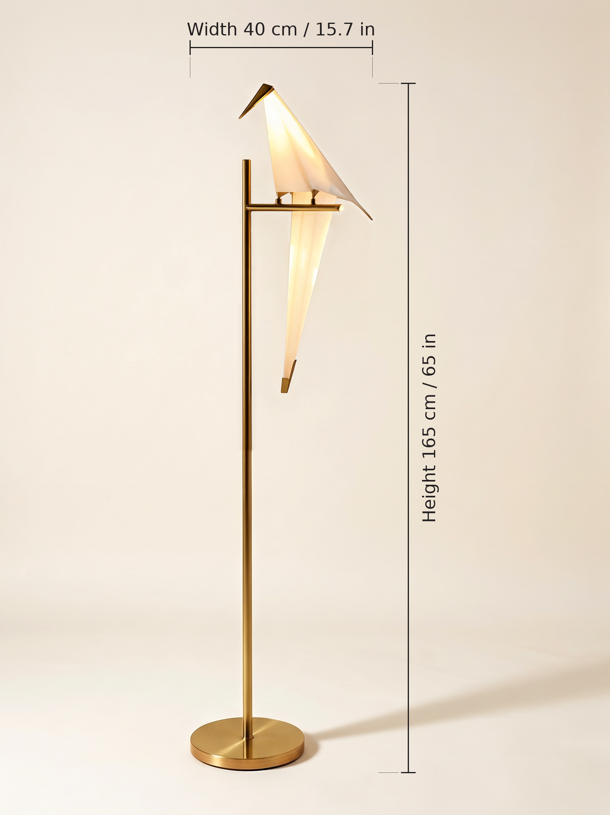 Origami Crane Accent Light — 1 head floor lamp dimensions