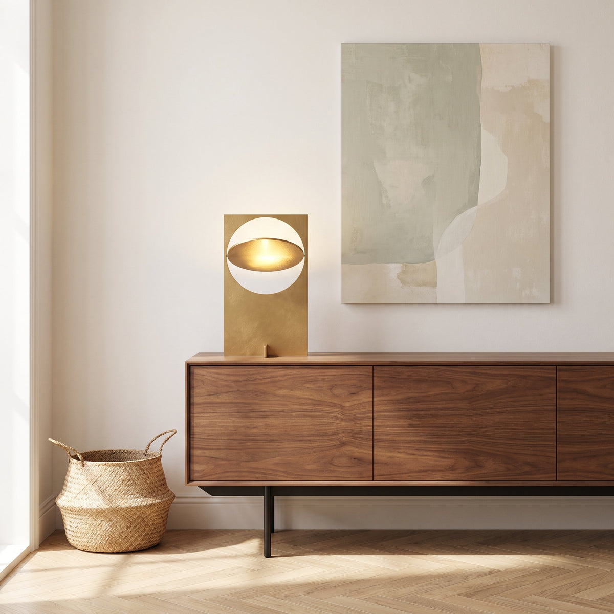 Horizon Disc Table Lamp — sideboard lifestyle