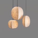 Kumo Linen Pendant — gray studio cluster