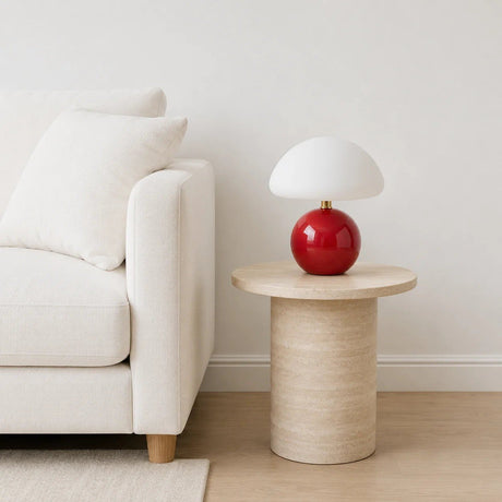 Bonbon Dome Table Lamp - Red lamp on a side table